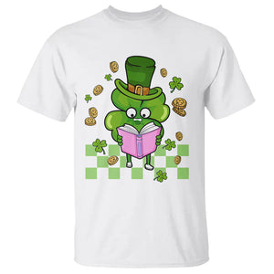 Shamrock Reading T Shirt St. Patrick's Day Books Lover Reader Nerd TS02 White Printyourwear