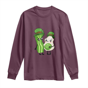 Cute Kids St Patricks Day Long Sleeve Shirt Green Eggs Green Ham Smile Face Costume TS02 Maroon Print Your Wear