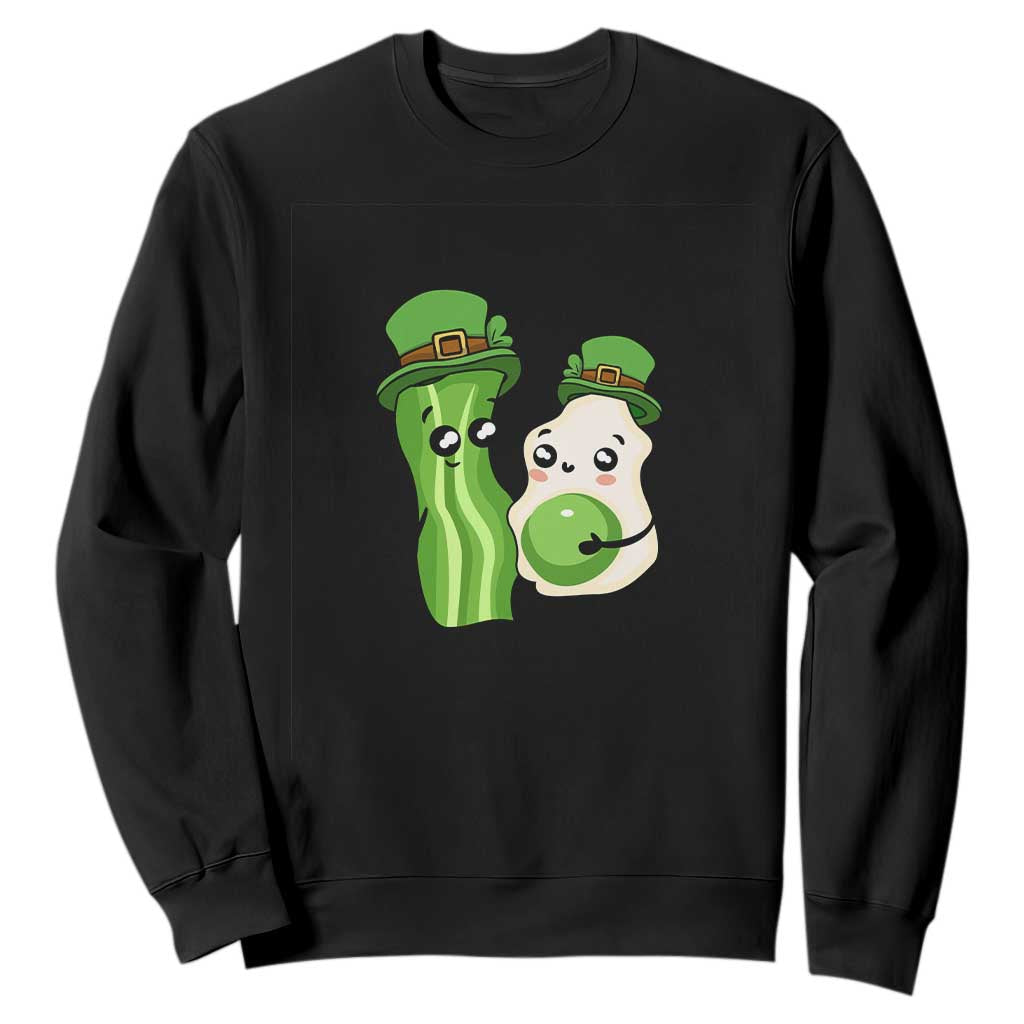 Cute Kids St. Patricks Day Sweatshirt Green Eggs Green Ham Smile Face Costume TS02 Black Printyourwear