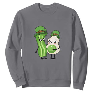 Cute Kids St. Patricks Day Sweatshirt Green Eggs Green Ham Smile Face Costume TS02 Charcoal Printyourwear