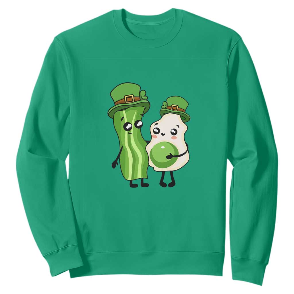 Cute Kids St. Patricks Day Sweatshirt Green Eggs Green Ham Smile Face Costume TS02 Irish Green Printyourwear