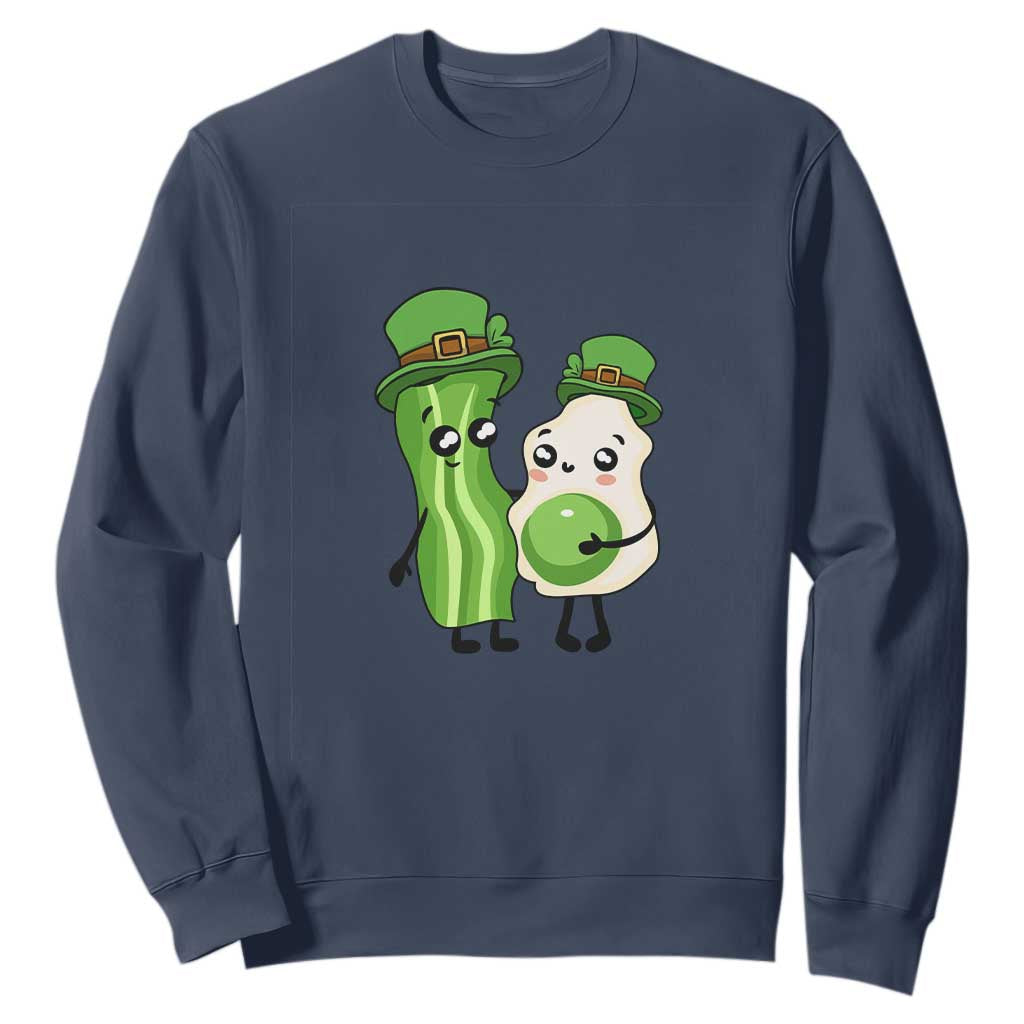 Cute Kids St. Patricks Day Sweatshirt Green Eggs Green Ham Smile Face Costume TS02 Navy Printyourwear