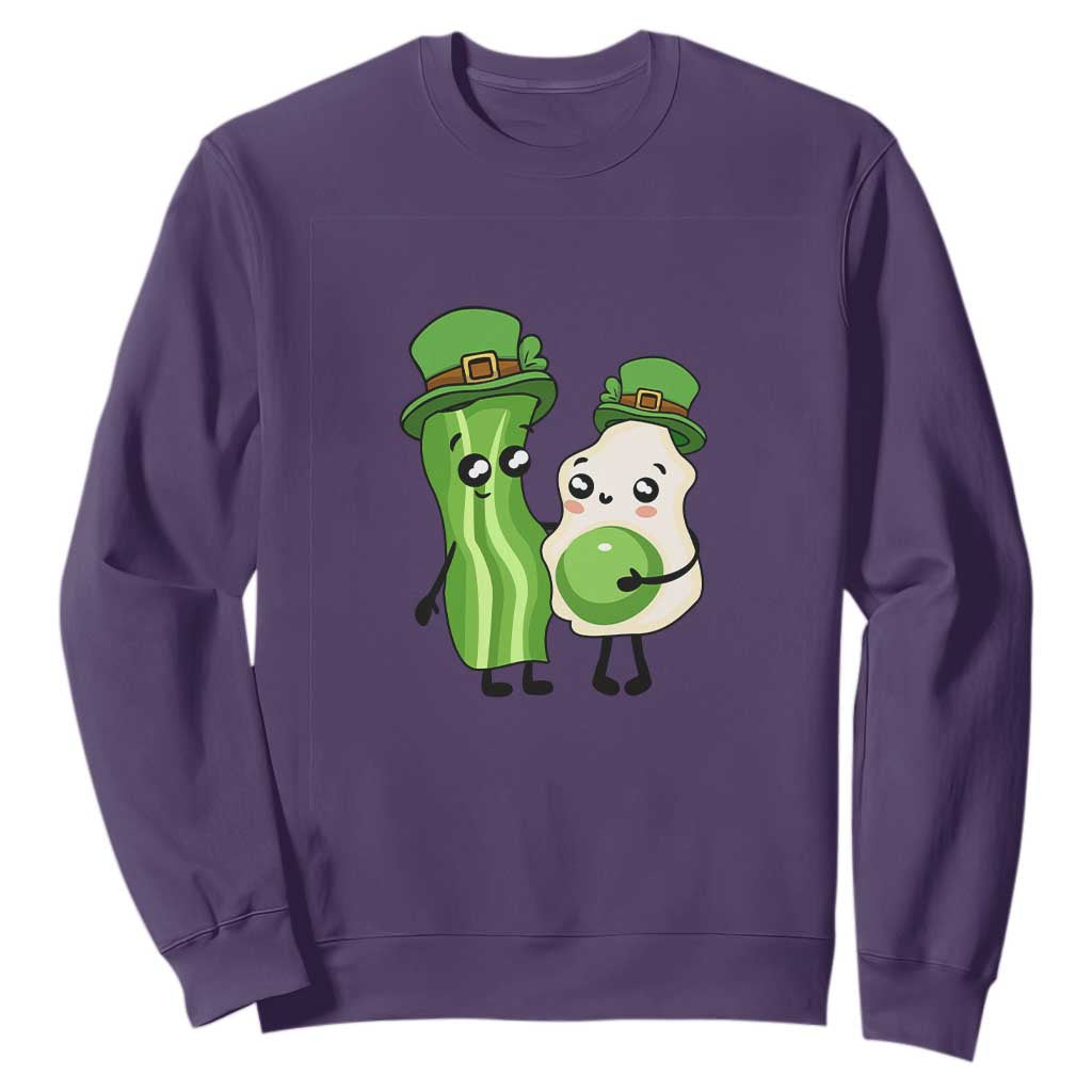 Cute Kids St. Patricks Day Sweatshirt Green Eggs Green Ham Smile Face Costume TS02 Purple Printyourwear