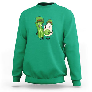 Cute Kids St. Patricks Day Sweatshirt Green Eggs Green Ham Smile Face Costume TS02 Irish Green Printyourwear