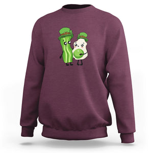 Cute Kids St. Patricks Day Sweatshirt Green Eggs Green Ham Smile Face Costume TS02 Maroon Printyourwear