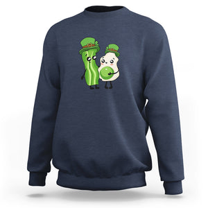 Cute Kids St. Patricks Day Sweatshirt Green Eggs Green Ham Smile Face Costume TS02 Navy Printyourwear