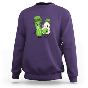 Cute Kids St. Patricks Day Sweatshirt Green Eggs Green Ham Smile Face Costume TS02 Purple Printyourwear