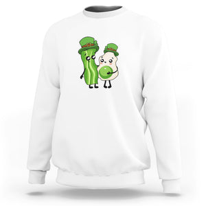 Cute Kids St. Patricks Day Sweatshirt Green Eggs Green Ham Smile Face Costume TS02 White Printyourwear