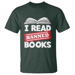 I Read Banned Books T Shirt Funny Reading Book Lovers Nerd TS02 Dark Forest Green Print Your Wear