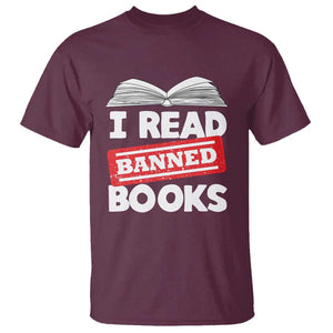 I Read Banned Books T Shirt Funny Reading Book Lovers Nerd TS02 Maroon Print Your Wear