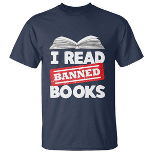 I Read Banned Books T Shirt Funny Reading Book Lovers Nerd TS02 Navy Print Your Wear