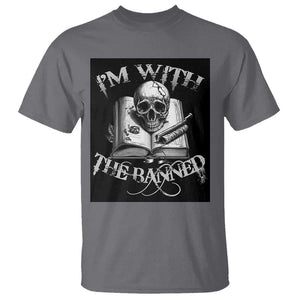 I'm With The Banned Skull T Shirt Banned Books Reading Lover Nerd TS02 Charcoal Print Your Wear