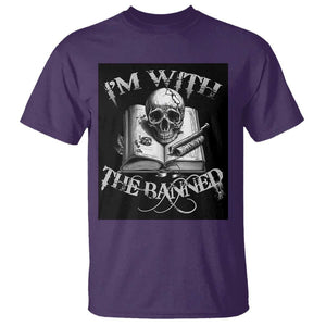 I'm With The Banned Skull T Shirt Banned Books Reading Lover Nerd TS02 Purple Print Your Wear