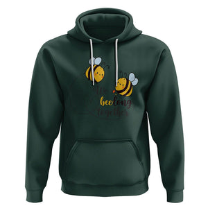 Cute Bee Mother's Day Hoodie We Beelong Together Funny Bee Pun Matching Couple Family TS02 Dark Forest Green Printyourwear