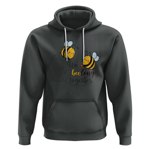 Cute Bee Mother's Day Hoodie We Beelong Together Funny Bee Pun Matching Couple Family TS02 Dark Heather Printyourwear