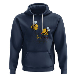 Cute Bee Mother's Day Hoodie We Beelong Together Funny Bee Pun Matching Couple Family TS02 Navy Printyourwear