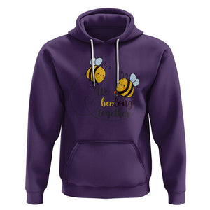 Cute Bee Mother's Day Hoodie We Beelong Together Funny Bee Pun Matching Couple Family TS02 Purple Printyourwear