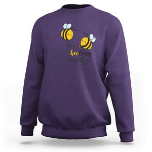 Cute Bee Mother's Day Sweatshirt We Beelong Together Funny Bee Pun Matching Couple Family TS02 Purple Printyourwear