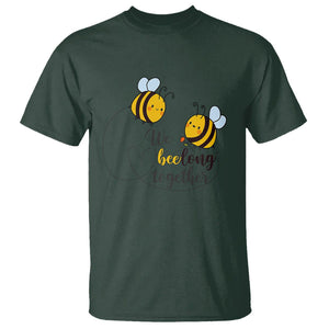 Cute Bee Mother's Day T Shirt We Beelong Together Funny Bee Pun Matching Couple Family TS02 Dark Forest Green Printyourwear