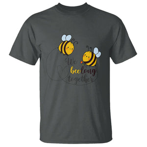 Cute Bee Mother's Day T Shirt We Beelong Together Funny Bee Pun Matching Couple Family TS02 Dark Heather Printyourwear