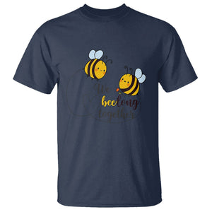 Cute Bee Mother's Day T Shirt We Beelong Together Funny Bee Pun Matching Couple Family TS02 Navy Printyourwear