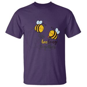 Cute Bee Mother's Day T Shirt We Beelong Together Funny Bee Pun Matching Couple Family TS02 Purple Printyourwear