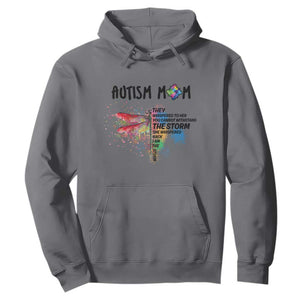 Autism Mom Hoodie She Whispered Back I Am The Storm Rainbow Dragonfly TS02 Charcoal Printyourwear