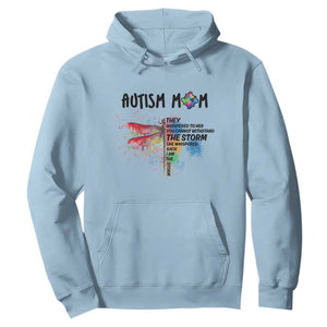 Autism Mom Hoodie She Whispered Back I Am The Storm Rainbow Dragonfly TS02 Light Blue Printyourwear