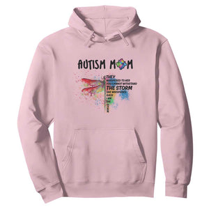 Autism Mom Hoodie She Whispered Back I Am The Storm Rainbow Dragonfly TS02 Light Pink Printyourwear