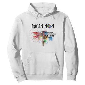 Autism Mom Hoodie She Whispered Back I Am The Storm Rainbow Dragonfly TS02 White Printyourwear