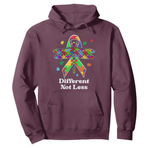 Dragonfly Autism Awareness Hoodie Different Not Less Puzzle Piece TS02 Maroon Printyourwear