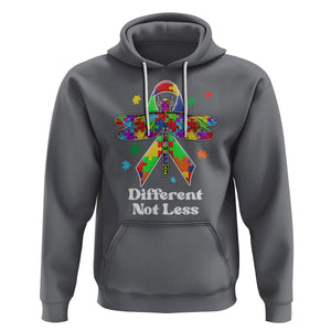 Dragonfly Autism Awareness Hoodie Different Not Less Puzzle Piece TS02 Charcoal Printyourwear