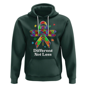 Dragonfly Autism Awareness Hoodie Different Not Less Puzzle Piece TS02 Dark Forest Green Printyourwear