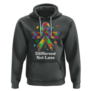 Dragonfly Autism Awareness Hoodie Different Not Less Puzzle Piece TS02 Dark Heather Printyourwear