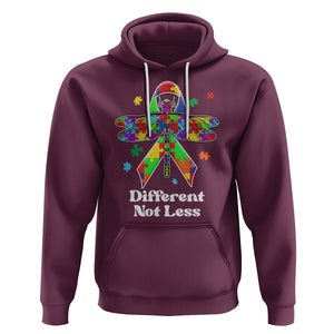 Dragonfly Autism Awareness Hoodie Different Not Less Puzzle Piece TS02 Maroon Printyourwear