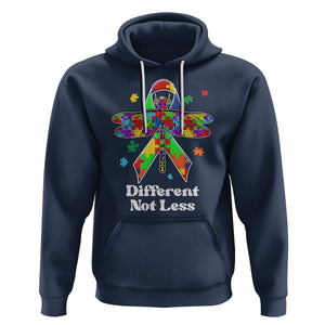 Dragonfly Autism Awareness Hoodie Different Not Less Puzzle Piece TS02 Navy Printyourwear