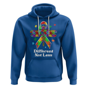 Dragonfly Autism Awareness Hoodie Different Not Less Puzzle Piece TS02 Royal Blue Printyourwear