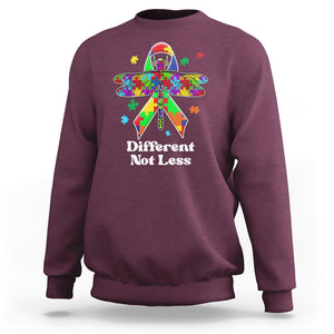 Dragonfly Autism Awareness Sweatshirt Different Not Less Puzzle Piece TS02 Maroon Printyourwear