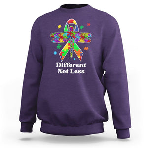 Dragonfly Autism Awareness Sweatshirt Different Not Less Puzzle Piece TS02 Purple Printyourwear