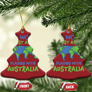 Funny Cat Christmas Ornament The World Is A Cat Playing With Australia TS02 Christmas Tree Red Print Your Wear