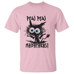 Funny Burnt Cat T Shirt Pew Pew Madafakas TS02 Light Pink Printyourwear