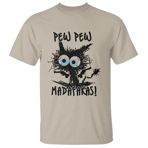 Funny Burnt Cat T Shirt Pew Pew Madafakas TS02 Sand Printyourwear