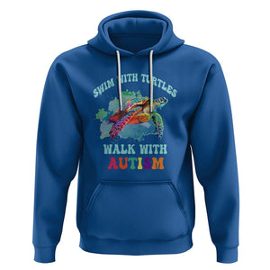 Turtle Autism Acceptance Hoodie Swim With Turtles Walk With Autism TS02 Royal Blue Printyourwear