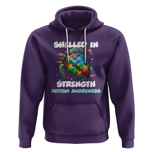 Turtle Autism Acceptance Hoodie Shelled In Strength TS02 Purple Printyourwear