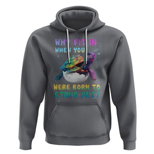 Turtle Autism Acceptance Hoodie Why Fit In When You Were Born To Stand Out TS02 Charcoal Printyourwear