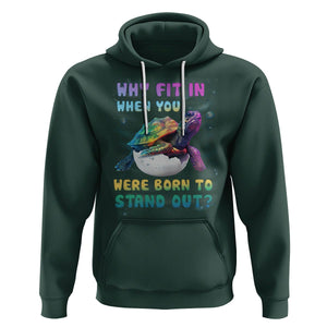 Turtle Autism Acceptance Hoodie Why Fit In When You Were Born To Stand Out TS02 Dark Forest Green Printyourwear