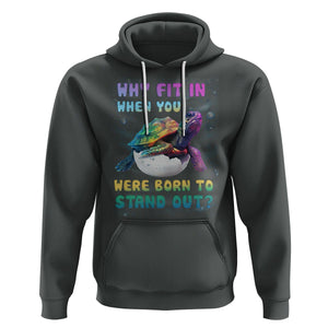 Turtle Autism Acceptance Hoodie Why Fit In When You Were Born To Stand Out TS02 Dark Heather Printyourwear