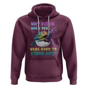 Turtle Autism Acceptance Hoodie Why Fit In When You Were Born To Stand Out TS02 Maroon Printyourwear