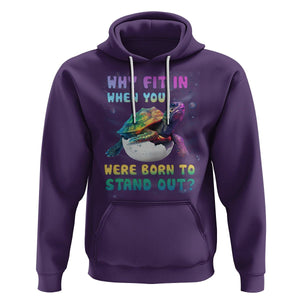 Turtle Autism Acceptance Hoodie Why Fit In When You Were Born To Stand Out TS02 Purple Printyourwear