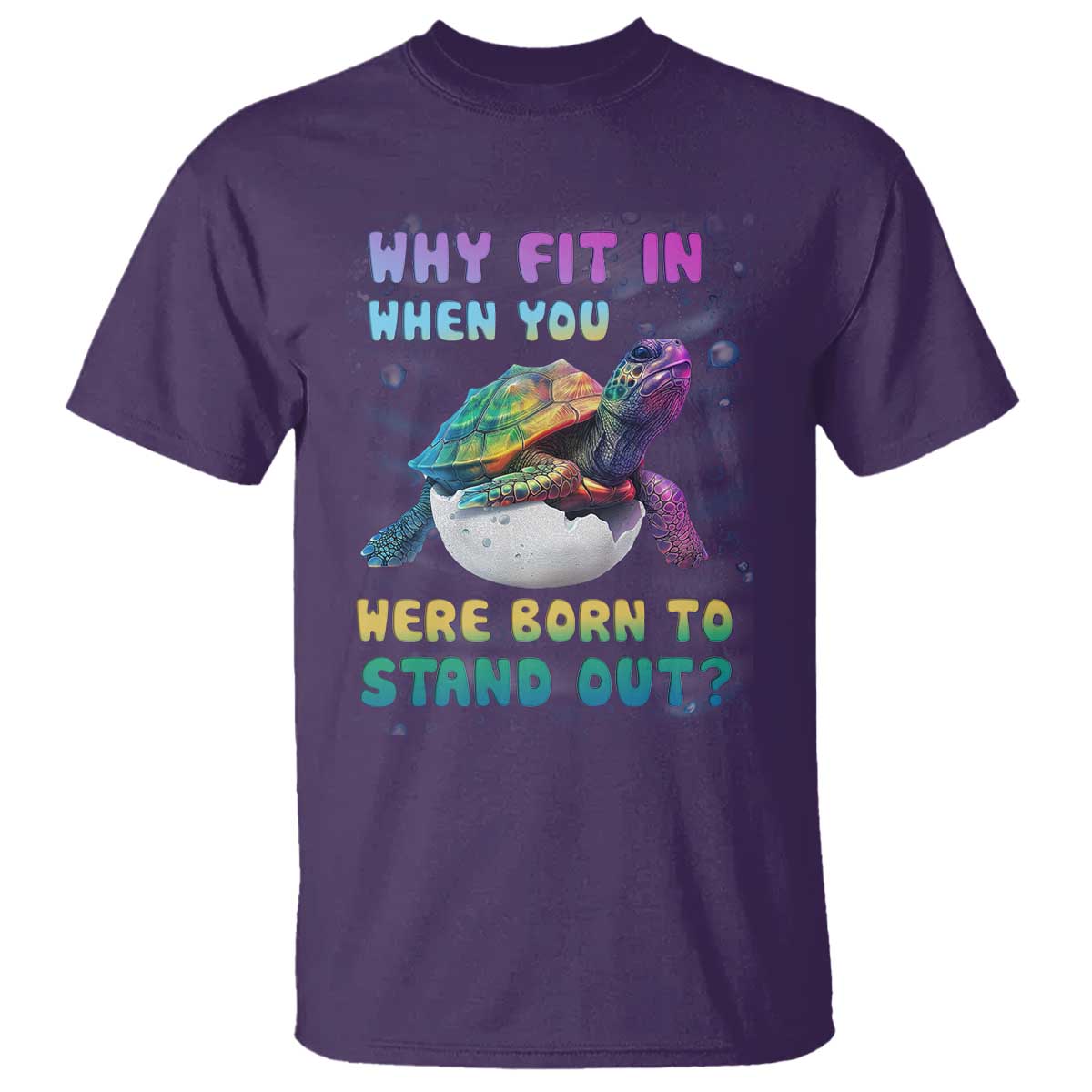 Turtle Autism Acceptance T Shirt Why Fit In When You Were Born To Stand Out TS02 Purple Printyourwear